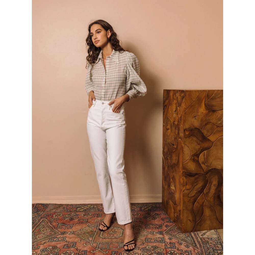 AGOLDE 90's High Rise Straight leg White “Porcelain” Jeans 25